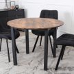 Étkezőasztal 100 cm méretben, rusztikus tölgy/fekete színben TEO