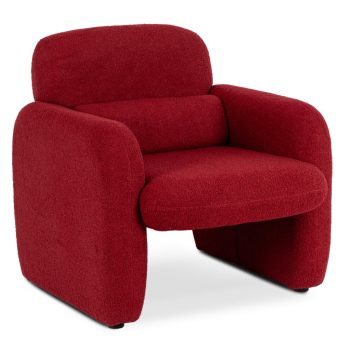 Burgundy Bouclé Lounge Armchair TOGO