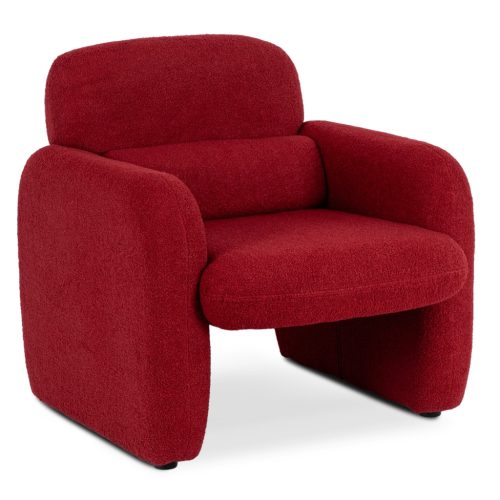 Burgundy Bouclé Lounge Armchair TOGO
