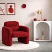Burgundy Bouclé Lounge Armchair TOGO