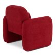 Burgundy Bouclé Lounge Armchair TOGO