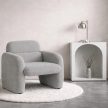 Grey Bouclé Lounge Armchair TOGO