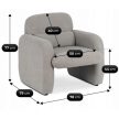 Grey Bouclé Lounge Armchair TOGO