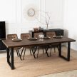 Bővíthető étkezőasztal 130–230 cm dió/fekete – TOMAS