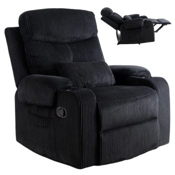 Recliner armchair TORRES black corduroy