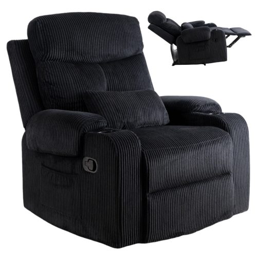 Recliner armchair TORRES black corduroy