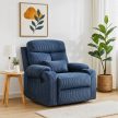 TORRES Recliner Armchair Dark Blue Corduroy