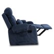 TORRES Recliner Armchair Dark Blue Corduroy
