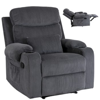 Recliner armchair TORRES grey corduroy