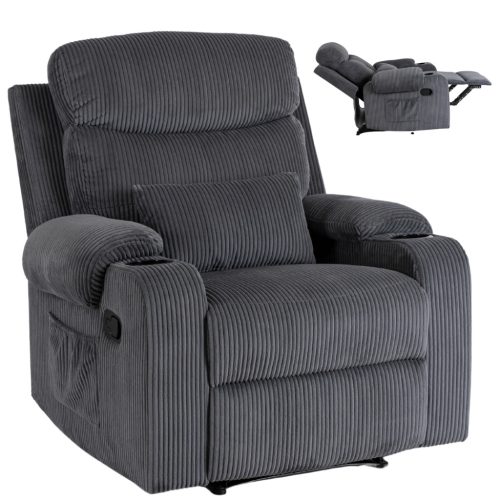 Recliner armchair TORRES grey corduroy