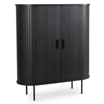   Kétajtós, tolóajtós komód 100 cm méretben, fekete színben TRISH