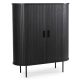Kétajtós, tolóajtós komód 100 cm méretben, fekete színben TRISH
