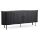 Kétajtós, tolóajtós komód 180 cm méretben, fekete színben TRISH