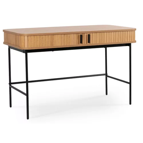 Íróasztal 120 cm méretben, bordázott tölgy kivitelben TRISH