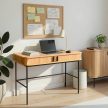 Íróasztal 120 cm méretben, bordázott tölgy kivitelben TRISH