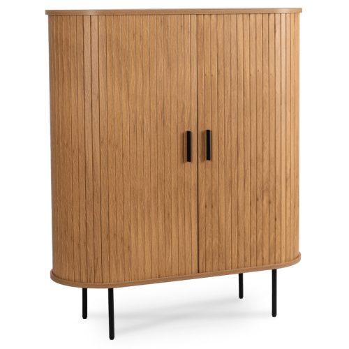 Kétajtós, tolóajtós komód 100 cm méretben, tölgy színben TRISH