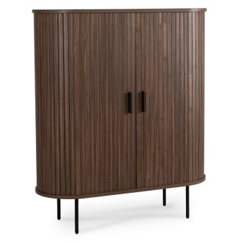   Kétajtós, tolóajtós komód 100 cm méretben, dió színben TRISH