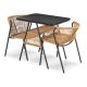 Kerti bútor szett barna/fekete színben – TRISTE