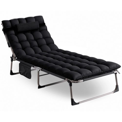 Napágy, kárpitozott kerti pihenőágy fekete színben. VENUS