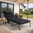 Napágy, kárpitozott kerti pihenőágy fekete színben. VENUS