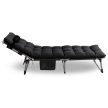 Záhradné ležadlo VENUS čierne, čalúnené
