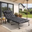Záhradné ležadlo VENUS sivé, čalúnené