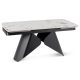 Extendable ceramic dining table 160-240 cm in white marble/black finish - Verona