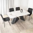 Kihúzható kerámia étkezőasztal 160–240 cm méretben, fehér márvány/fekete színben VERONA