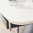 Kihúzható kerámia étkezőasztal 160–240 cm méretben, fehér márvány/fekete színben VERONA
