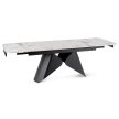 Kihúzható kerámia étkezőasztal 160–240 cm méretben, fehér márvány/fekete színben VERONA