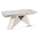 Extendable ceramic dining table 160-240 cm in white marble/cashmere finish - Verona