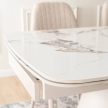 Extendable ceramic dining table 160-240 cm in white marble/cashmere finish - Verona