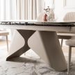 Extendable ceramic dining table 160-240 cm in white marble/cashmere finish - Verona