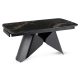 Extendable ceramic dining table 160-240 cm in black marble/black finish - Verona