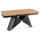 Extendable ceramic dining table 160-240 cm in oak/black finish - Verona