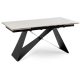 Extendable ceramic dining table 160-240 cm in white marble/black finish - Victor