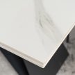 Extendable ceramic dining table 160-240 cm in white marble/black finish - Victor