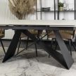 Extendable ceramic dining table 160-240 cm in white marble/black finish - Victor