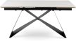 Extendable ceramic dining table 160-240 cm in white marble/black finish - Victor