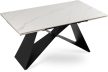 Extendable ceramic dining table 160-240 cm in white marble/black finish - Victor