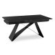 Extendable ceramic dining table 160-240 cm in black marble/black finish - Victor