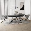 Extendable ceramic dining table 160-240 cm in black marble/black finish - Victor