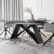 Extendable ceramic dining table 160-240 cm in black marble/black finish - Victor