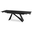 Extendable ceramic dining table 160-240 cm in black marble/black finish - Victor