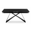 Extendable ceramic dining table 160-240 cm in black marble/black finish - Victor