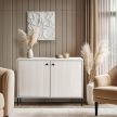 2-door chest of drawers 104 cm in cashmere color with fluted front - Soft