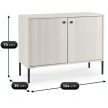 2-door chest of drawers 104 cm in cashmere color with fluted front - Soft