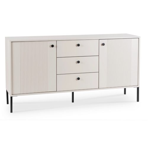 2-door chest of drawers with drawers 154 cm in cashmere color with fluted front - Soft