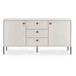 2-door chest of drawers with drawers 154 cm in cashmere color with fluted front - Soft