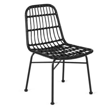 Rattan szék fekete színben WALDI